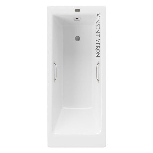 Чугунная ванна Vinsent Veron Tampa 170x70 VTP1707042H/VH0012NI цвет Белый с квадратными ручками никель