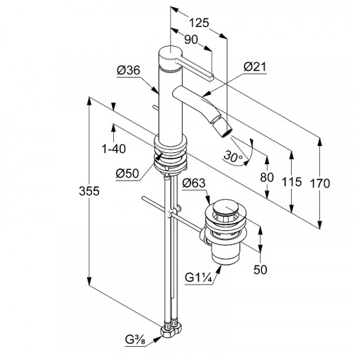 Смеситель для биде Kludi Nova Fonte Pura 202160515 Хром латунь