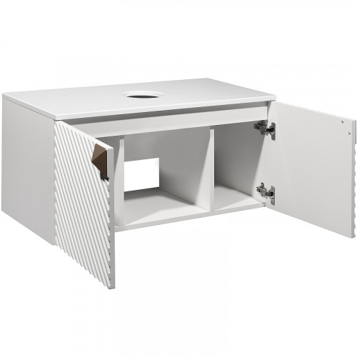 Тумба под раковину Runo Андорра 85 00-00002019 подвесная Белая МДФ / ЛДСП