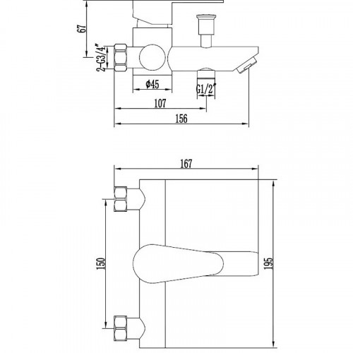 Смеситель для ванны ESKO Orlando OL 54 Никель нержавеющая сталь на стену