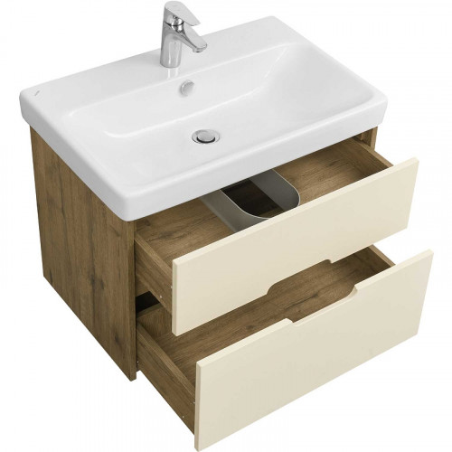 Тумба под раковину Aquaton Оливия 70 1A254301OLVG0 подвесная Бежевый Дуб велл МДФ / ЛДСП