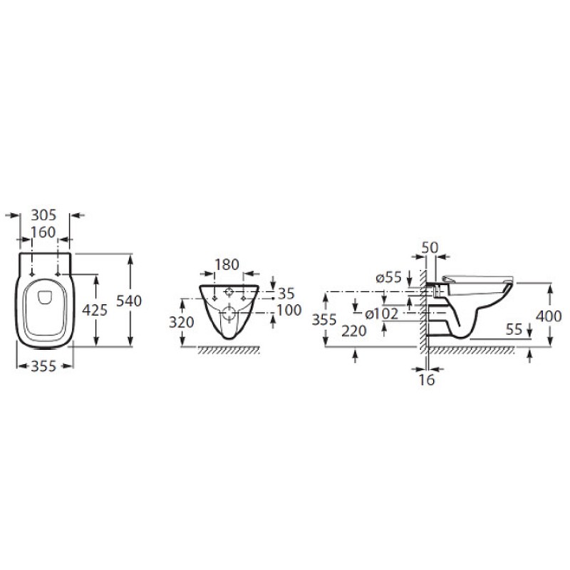Комплект унитаза с инсталляцией Roca Debba Pack Rimless 893104970 с сиденьем Микролифт без клавиши смыва
