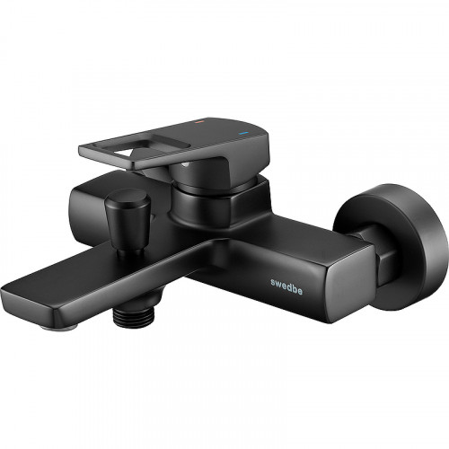 Смеситель для ванны Swedbe Kronos 2030B Черный матовый латунь на стену