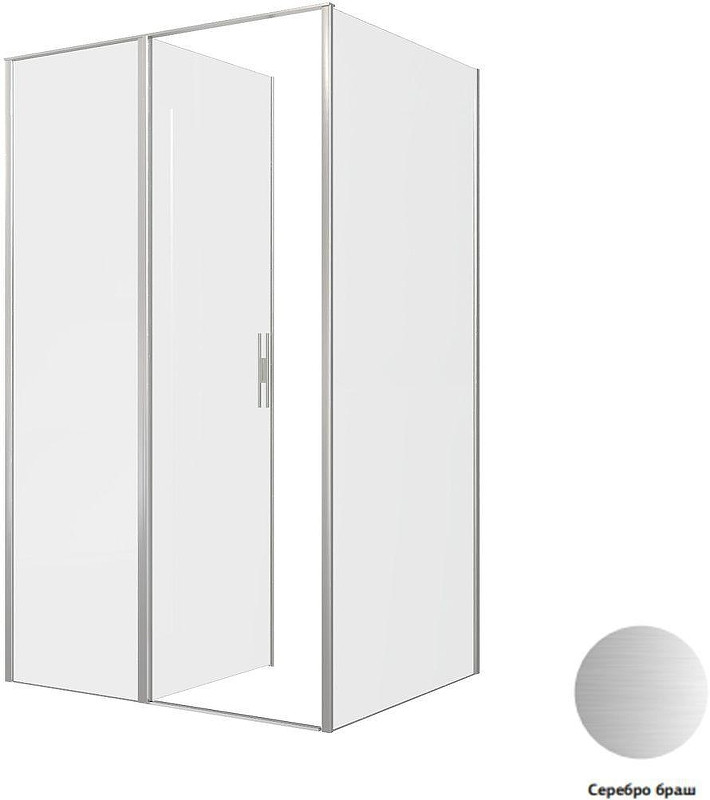 Душевой уголок Allen Brau Priority 120x100 3.31008.BA+3.31020.BA цвет профиля Серебро браш стекло прозрачное