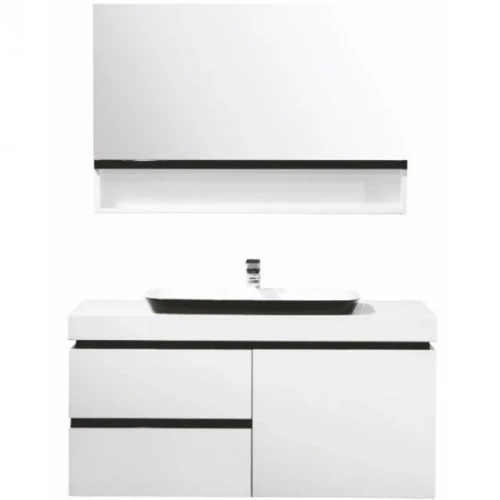 Зеркальный шкаф Orans BC-6019-1000 6019100З Белый Черный МДФ / ЛДСП, стекло