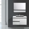 Зеркальный шкаф Orans BC-6019-1000 6019100З Белый Черный МДФ / ЛДСП, стекло