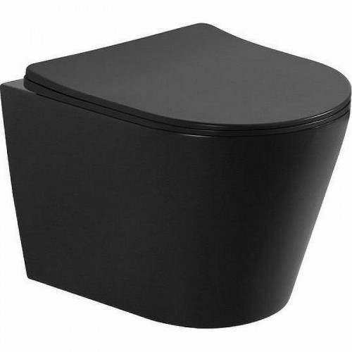 Унитаз Aquanet Atago 2.0 W MB Rimless 279090 подвесной с сиденьем Микролифт