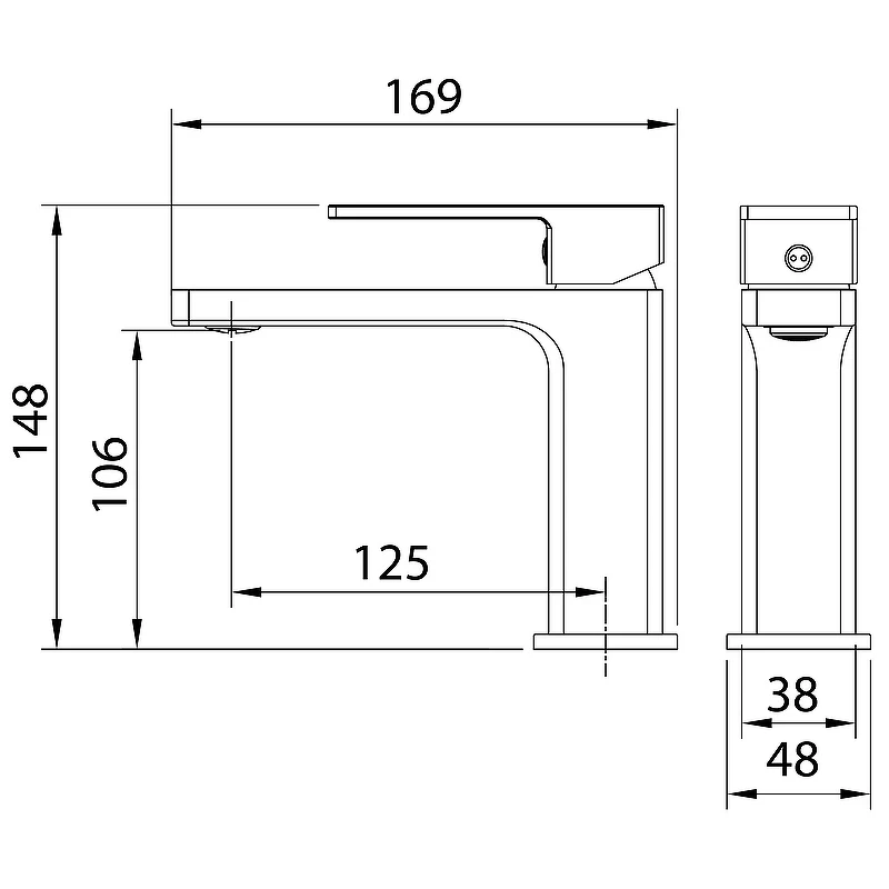 Смеситель для раковины Grossman Style 510.K35.05.210 Черный матовый латунь