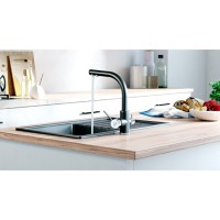 Смеситель для кухни Paulmark Essen Es213011-308 Черный однорычажный