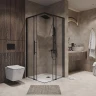Душевой уголок Niagara Nova 80х80 NG-6828-34BLACK профиль Черный матовый стекло прозрачное