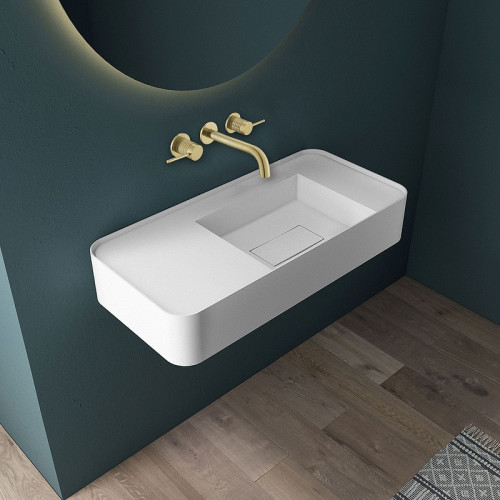 Смеситель для раковины Vincea Groove VBFW-4G1BG4 Брашированное золото латунь встраиваемый