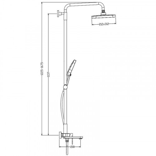 Душевая система Raglo R50.24 Хром латунь на стену