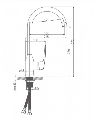 Смеситель для кухни Haiba HB70183 Хром