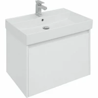 Тумба с раковиной Aquanet Nova Lite 75 245243 подвесная Белая глянцевая МДФ / ЛДСП
