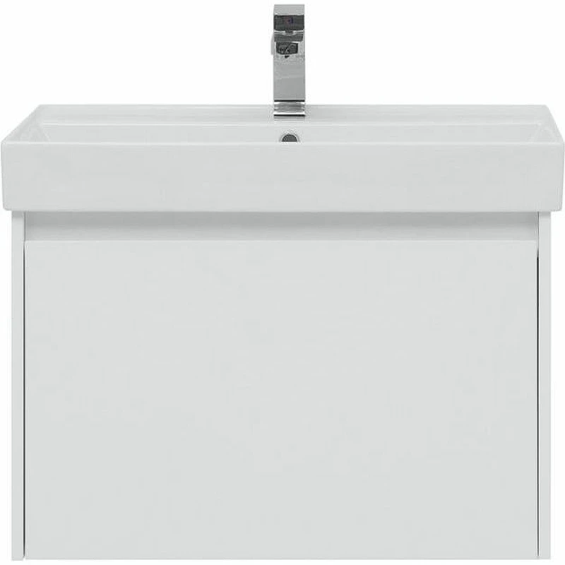 Тумба с раковиной Aquanet Nova Lite 75 245243 подвесная Белая глянцевая МДФ / ЛДСП