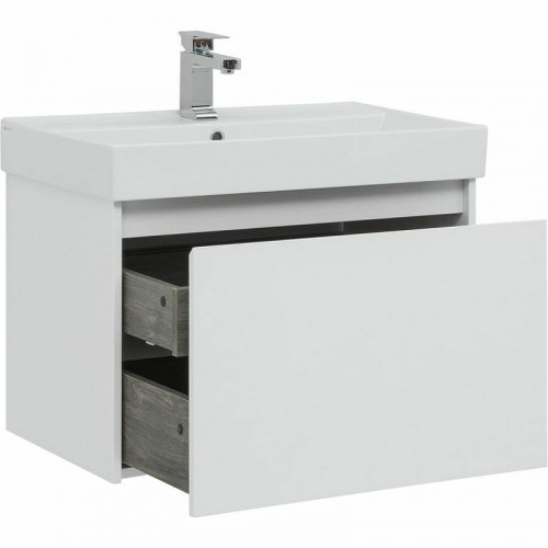 Тумба с раковиной Aquanet Nova Lite 75 245243 подвесная Белая глянцевая МДФ / ЛДСП