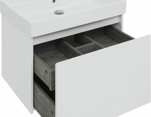 Тумба с раковиной Aquanet Nova Lite 75 245243 подвесная Белая глянцевая МДФ / ЛДСП