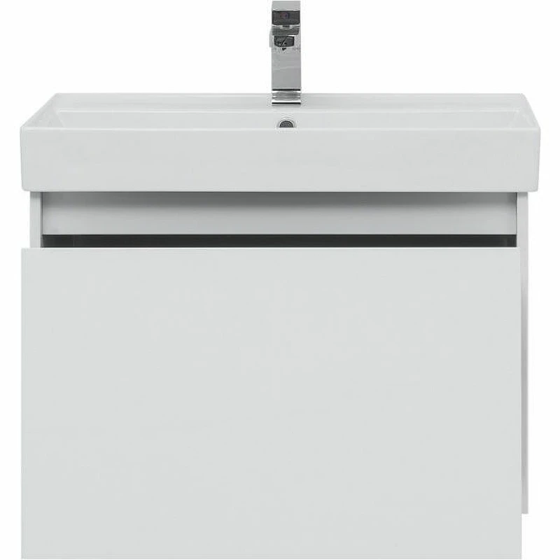 Тумба с раковиной Aquanet Nova Lite 75 245243 подвесная Белая глянцевая МДФ / ЛДСП