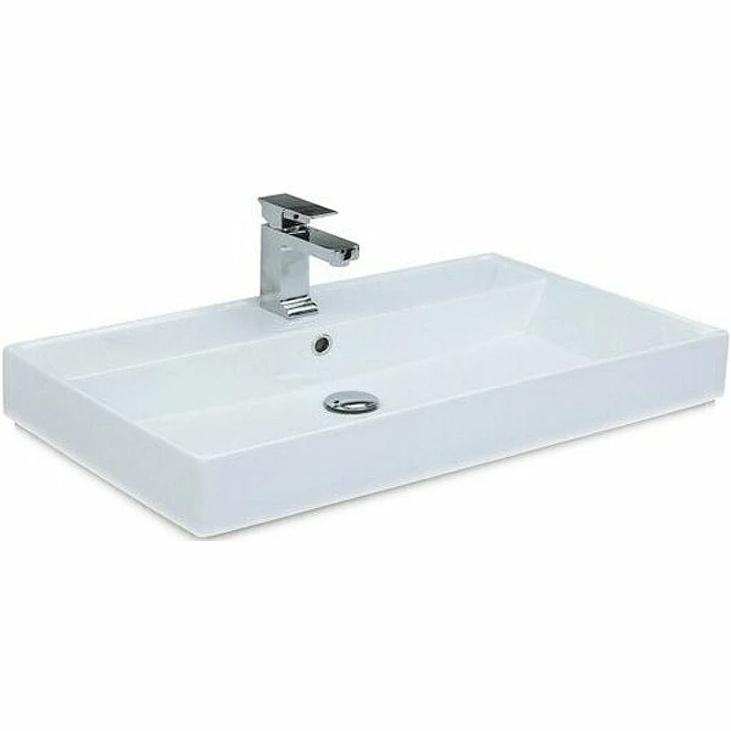 Тумба с раковиной Aquanet Nova Lite 75 245243 подвесная Белая глянцевая МДФ / ЛДСП