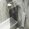 Шторка на ванну Maybah Glass MGV-140-1у 540x1400 в узком профиле Белый стекло графитовое