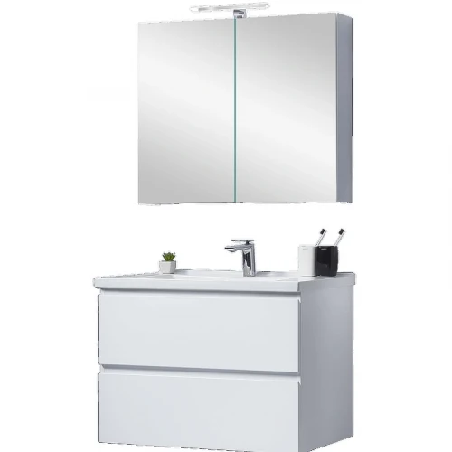 Зеркальный шкаф Orans BC-4023W 80 4023800w с подсветкой Белый глянец МДФ / ЛДСП, стекло