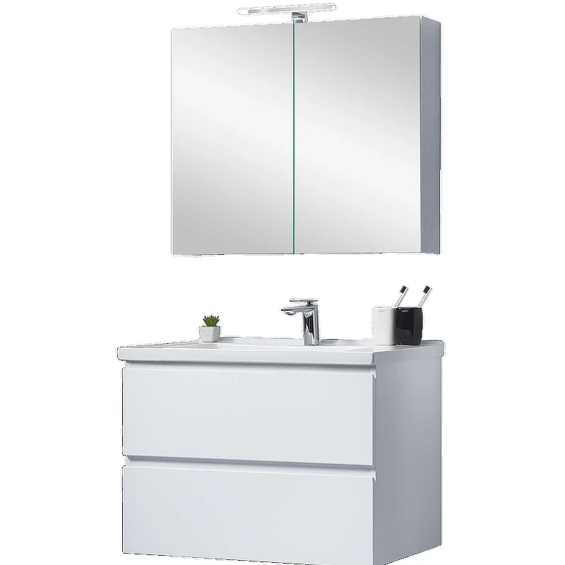Зеркальный шкаф Orans BC-4023W 80 4023800w с подсветкой Белый глянец МДФ / ЛДСП, стекло
