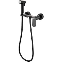 Гигиенический душ со смесителем Haiba HB5516-7 Черный матовый латунь на стену