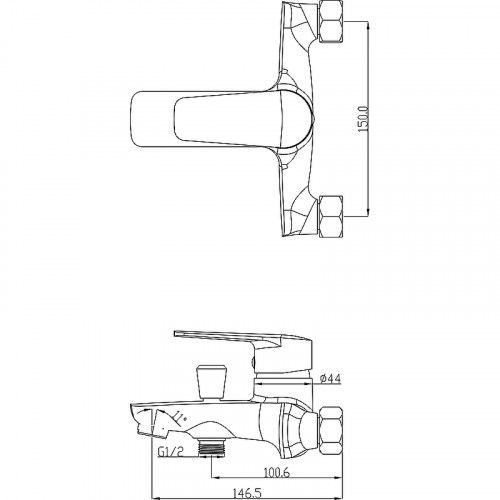 Смеситель для ванны Swedbe Mars 1730 Хром латунь на стену