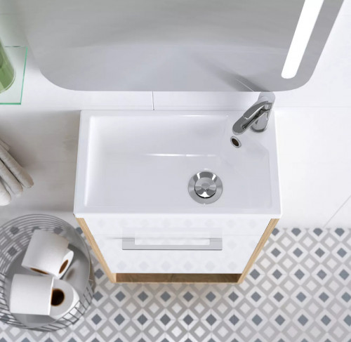 Тумба с раковиной 1MarKa Lira 40Н R У85923 Дуб сонома Белый глянец МДФ / ЛДСП