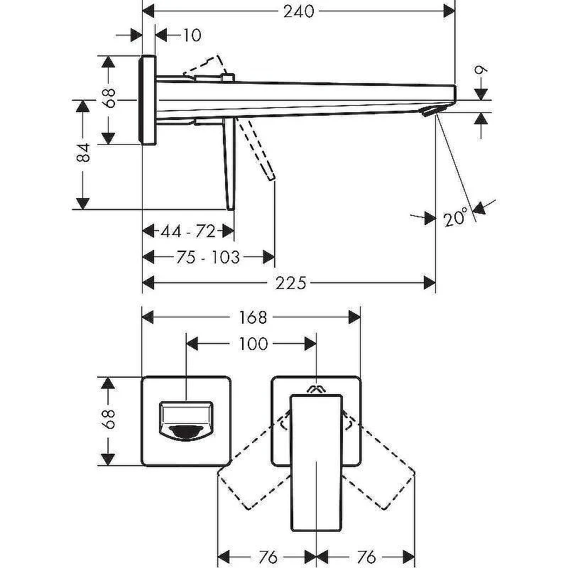 Смеситель для раковины Hansgrohe Metropol 32526340 Шлифованный черный хром