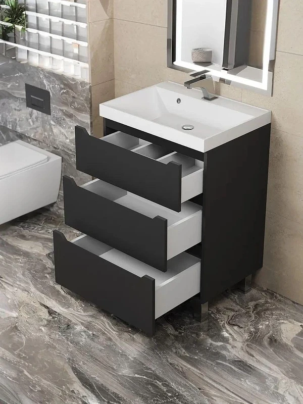 Тумба под раковину Uperwood Tanos 60 291020332 цвет Черный матовый