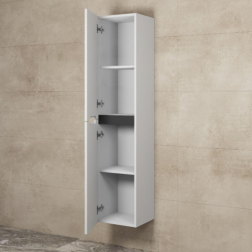 Шкаф пенал Uperwood Tanos 33 29102022511 подвесной цвет Белый матовый Графит матовый