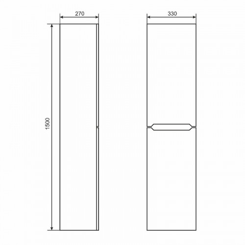 Шкаф пенал Uperwood Tanos 33 29102022511 подвесной цвет Белый матовый Графит матовый