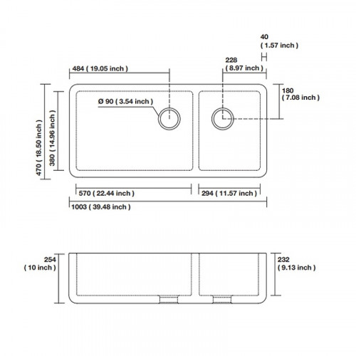 Кухонная мойка Kerasan Hannah Oxfordshire 100 543101 Белая керамика встраиваемый