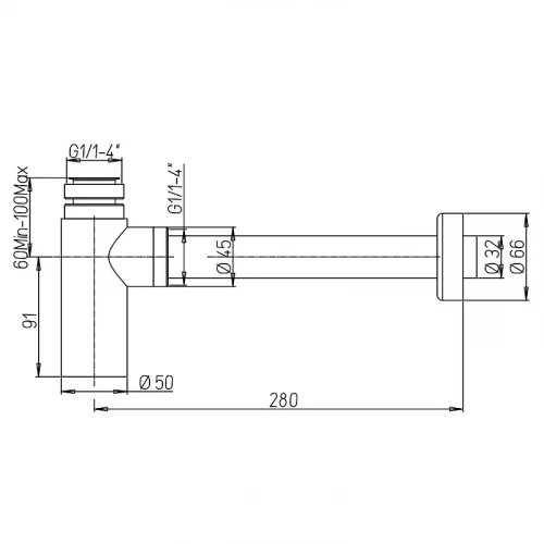 Сифон для раковины Paini Cox 78PZ849 Черный матовый