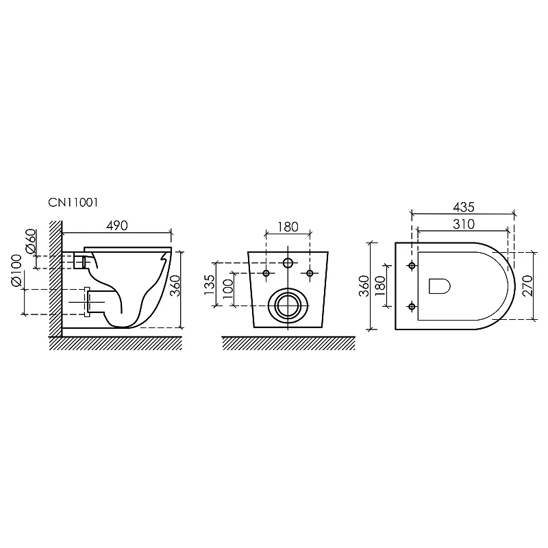 Комплект унитаза Ceramicanova Uno Rimless CN11001 с инсталляцией Berges Novum D5 040235 с сиденьем Микролифт и Черной матовой клавишей смыва фарфор подвесной