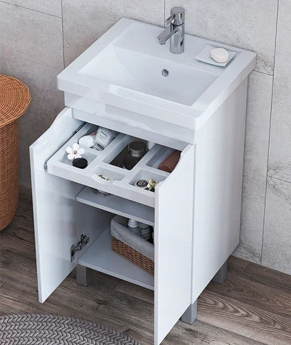 Тумба под раковину Vigo Grani 50 tn.GRI.FOS.50.2D Белая МДФ / ЛДСП