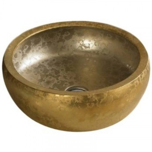 Раковина-чаша CeramaLux 41 J2023 Золотая матовая фаянс накладная