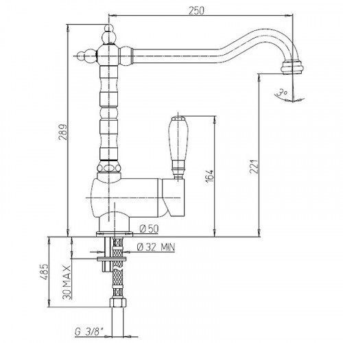 Смеситель для кухни Paini Cox 78CR5881ANTKM Хром