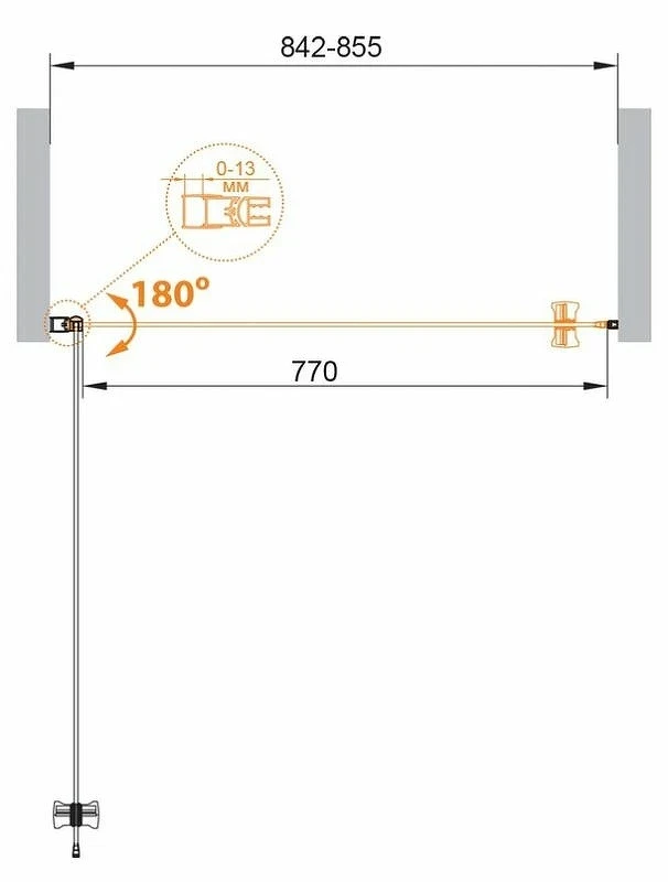 Душевая дверь Cezares Eco 85 ECO-O-B-1-85-P-Cr профиль Хром стекло рифленое