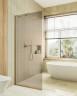 Душевая перегородка Maybah Glass MGD-702-3у 690x1950 в узком профиле Золото стекло бронзовое