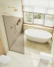 Душевая перегородка Maybah Glass MGD-702-3у 690x1950 в узком профиле Золото стекло бронзовое