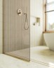Душевая перегородка Maybah Glass MGD-702-3у 690x1950 в узком профиле Золото стекло бронзовое