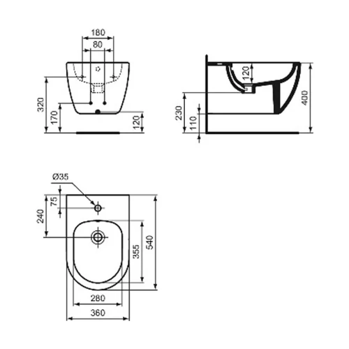 Биде Ideal Standard Ellisse T569301 цвет Белый