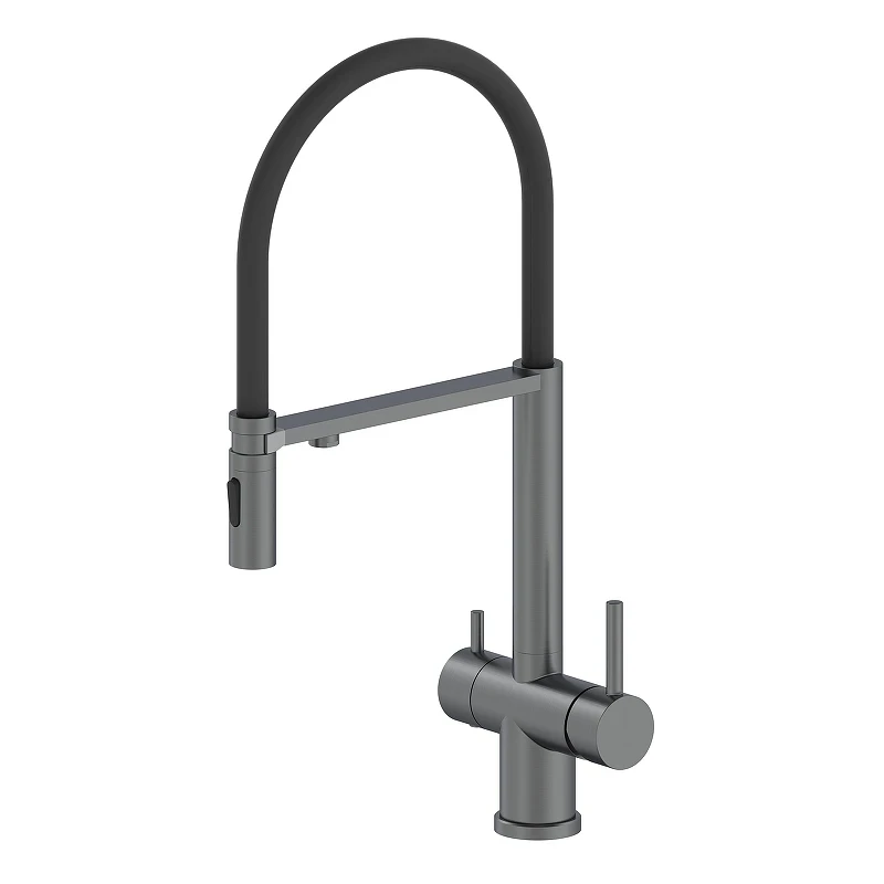Смеситель для кухни Oliveeka K OL-458009-BGM цвет Оружейный металл матовый