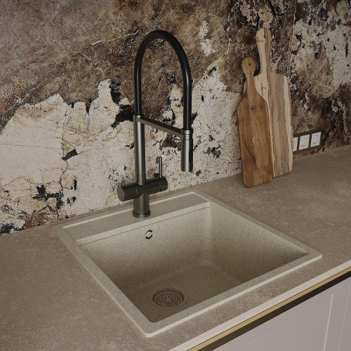 Смеситель для кухни Oliveeka K OL-458009-BGM цвет Оружейный металл матовый