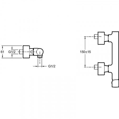 Смеситель для душа Jacob Delafon Toobi E8962-CP Хром латунь на стену