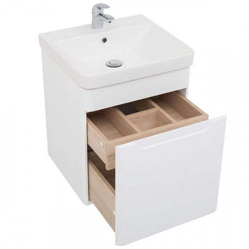 Тумба под раковину Aquanet София 50 201745 подвесная Белый глянец МДФ / ЛДСП