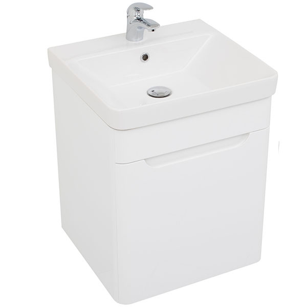 Тумба под раковину Aquanet София 50 201745 подвесная Белый глянец МДФ / ЛДСП