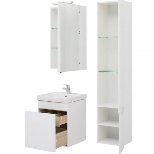 Тумба под раковину Aquanet София 50 201745 подвесная Белый глянец МДФ / ЛДСП